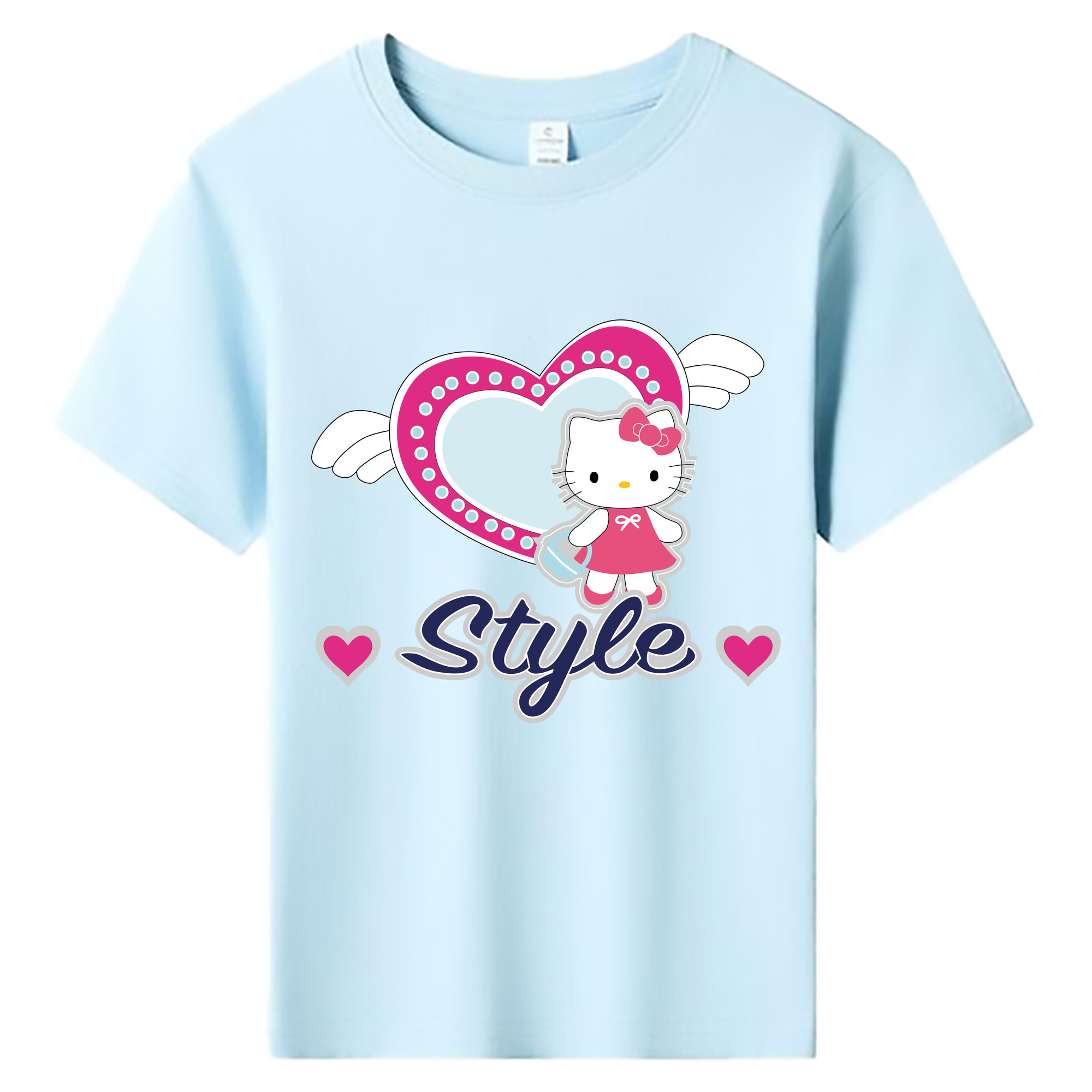 （画像用） Hello Kitty ハローキティ 綿100％キッズTシャツ（フロントプリント）